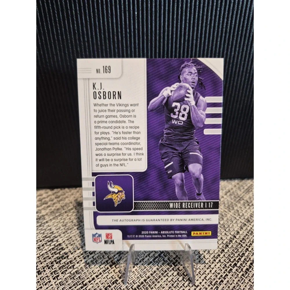 2020 Panini Absolute Rookie K.J. Osborn #169 Spectrum Signatures /149 (AU, RC)